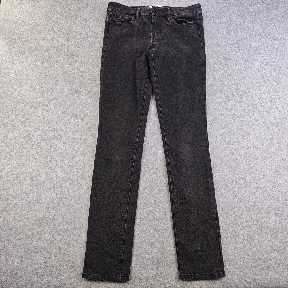 Tory Burch Super Skinny Jeans Womens 26 Faded Black Denim Low Rise Stretch